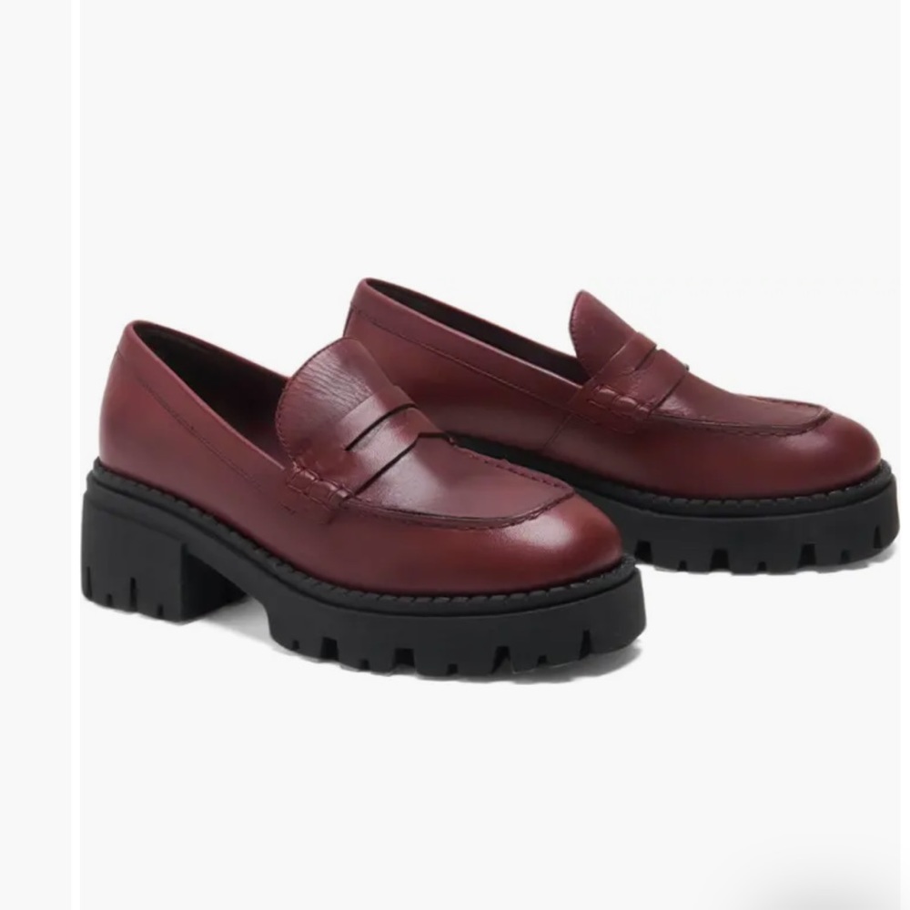 NIB Free People Lyra Lug Sole Penny Loafer “wild mulberry” size US 6.5 / EU 36.5